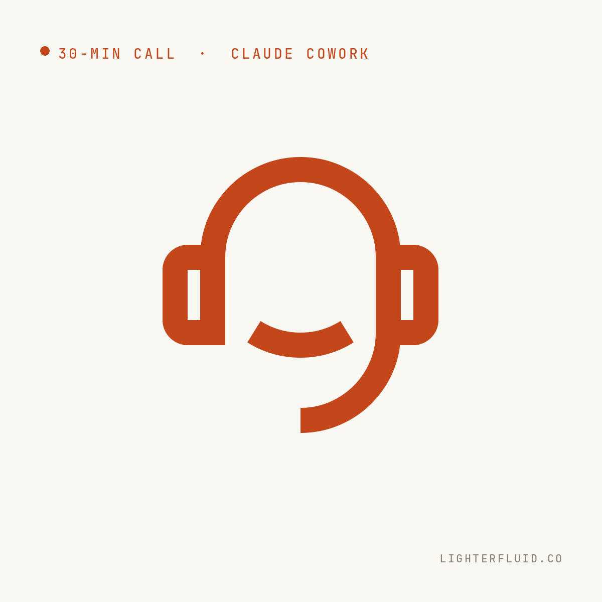 Office Hours 30-minute call — headset icon on paper background.